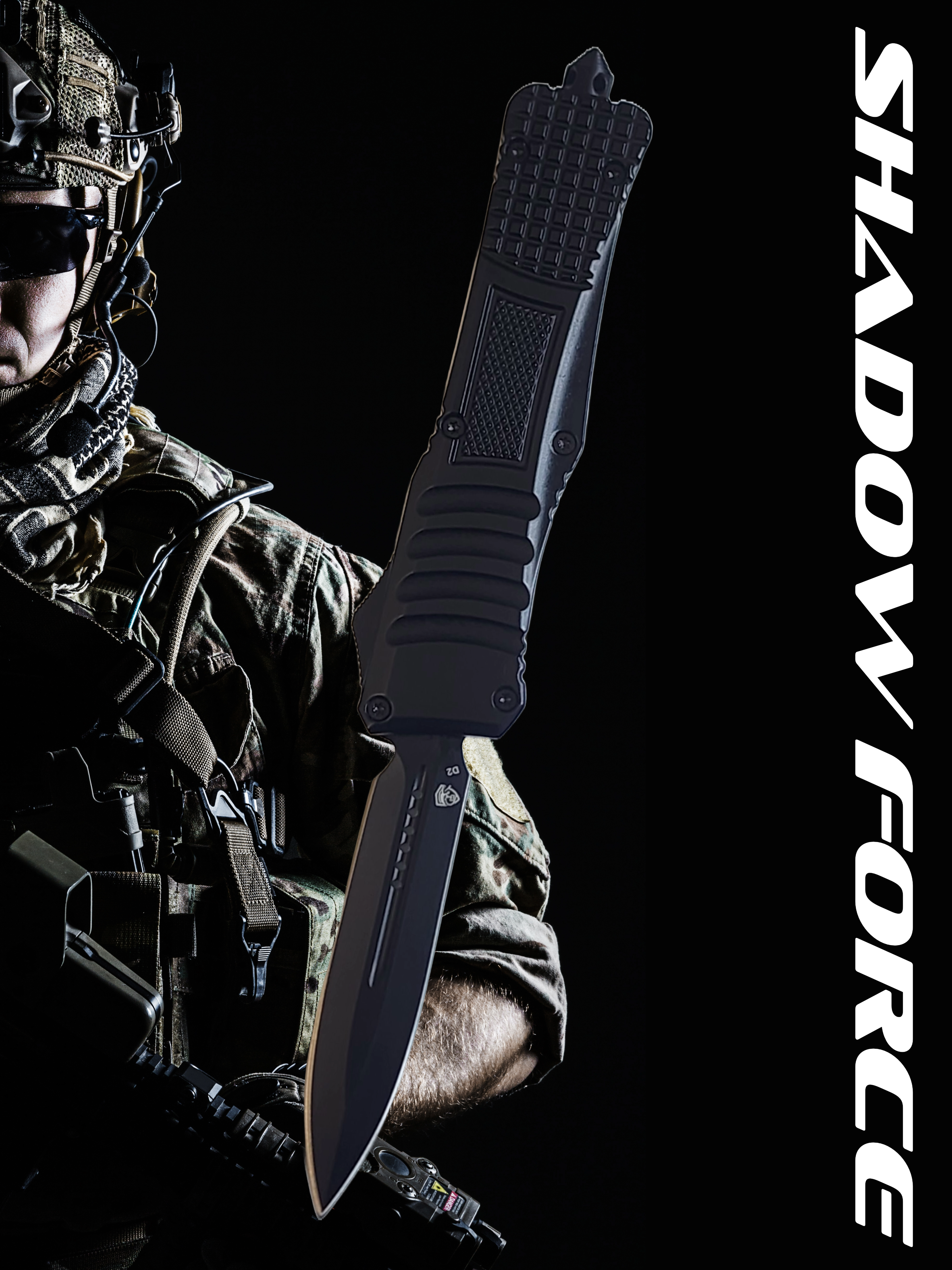Shadow Force Military OTF Knife showcasing tactical design and precision craftsmanship for outdoor enthusiasts.