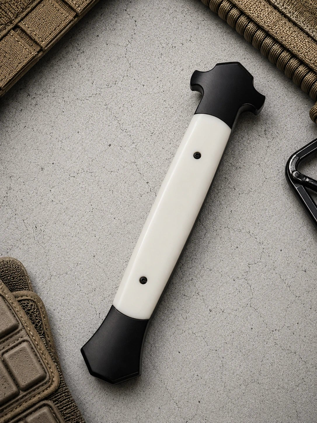 13" Tactical D/A Stiletto OTF Knife - White (Black Plain Bayonet)
