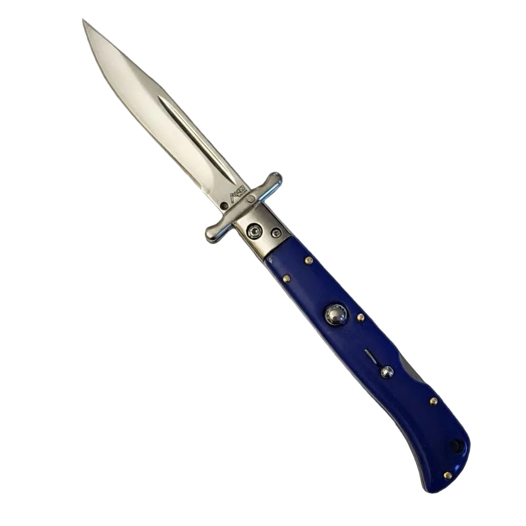 AKC 9-inch Italian Roma Swinguard Automatic - Blue, Polished, Durable Swings
