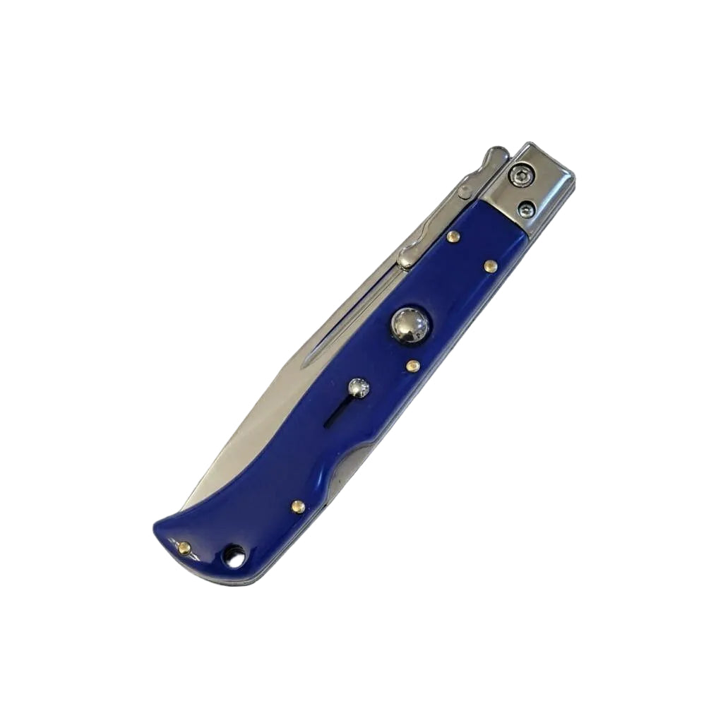 AKC 9-inch Italian Roma Swinguard Automatic - Blue, Polished, Durable Swings