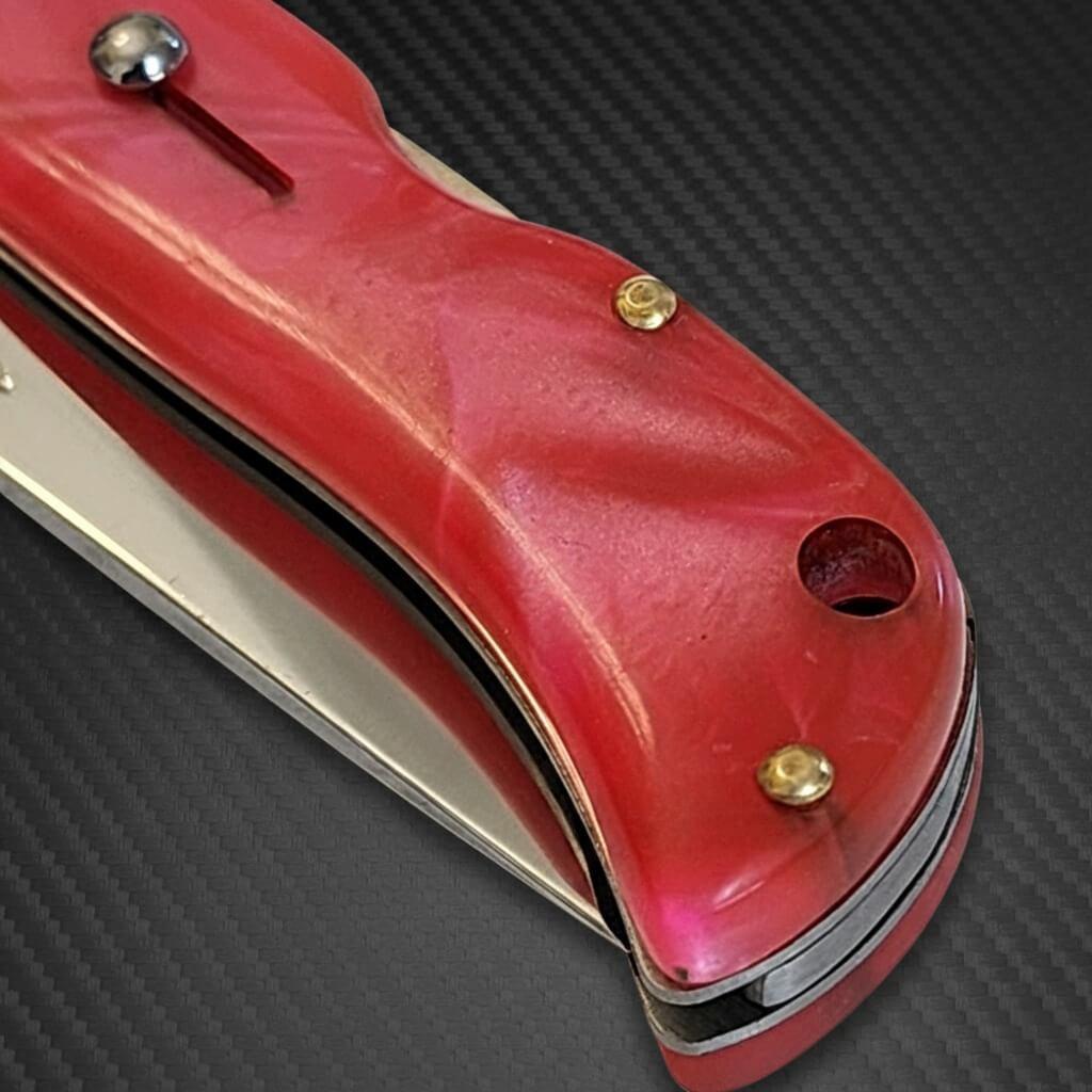 AKC 9" Italian Roma Swinguard Automatic- Pink Pearl (3.75" Polished)