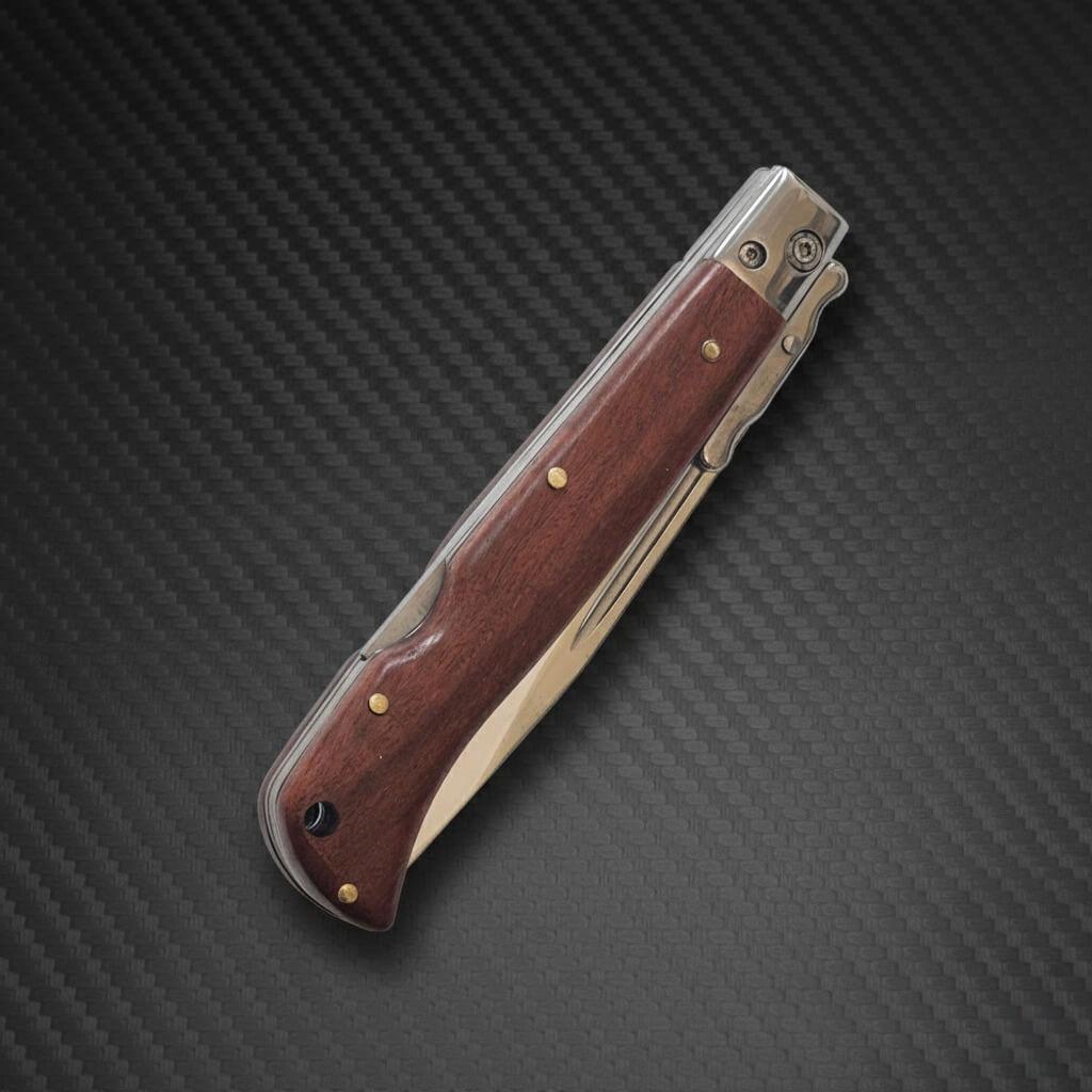 AKC 9" Italian Roma Swinguard Automatic - Wood (3.75" Polished)