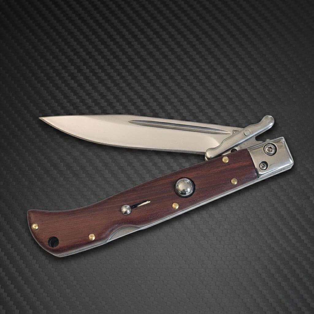 AKC 9" Italian Roma Swinguard Automatic - Wood (3.75" Polished)