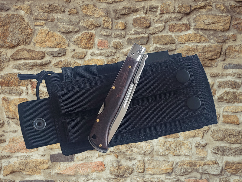 AKC 9" Italian Roma Swinguard Automatic Knife - Snakewood (3.75" Polished).