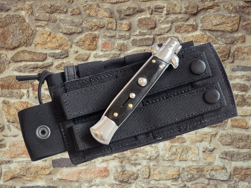 AKC 9" Italian Stiletto Dark Coffee Automatic Knife - (3.75" Bayonet).