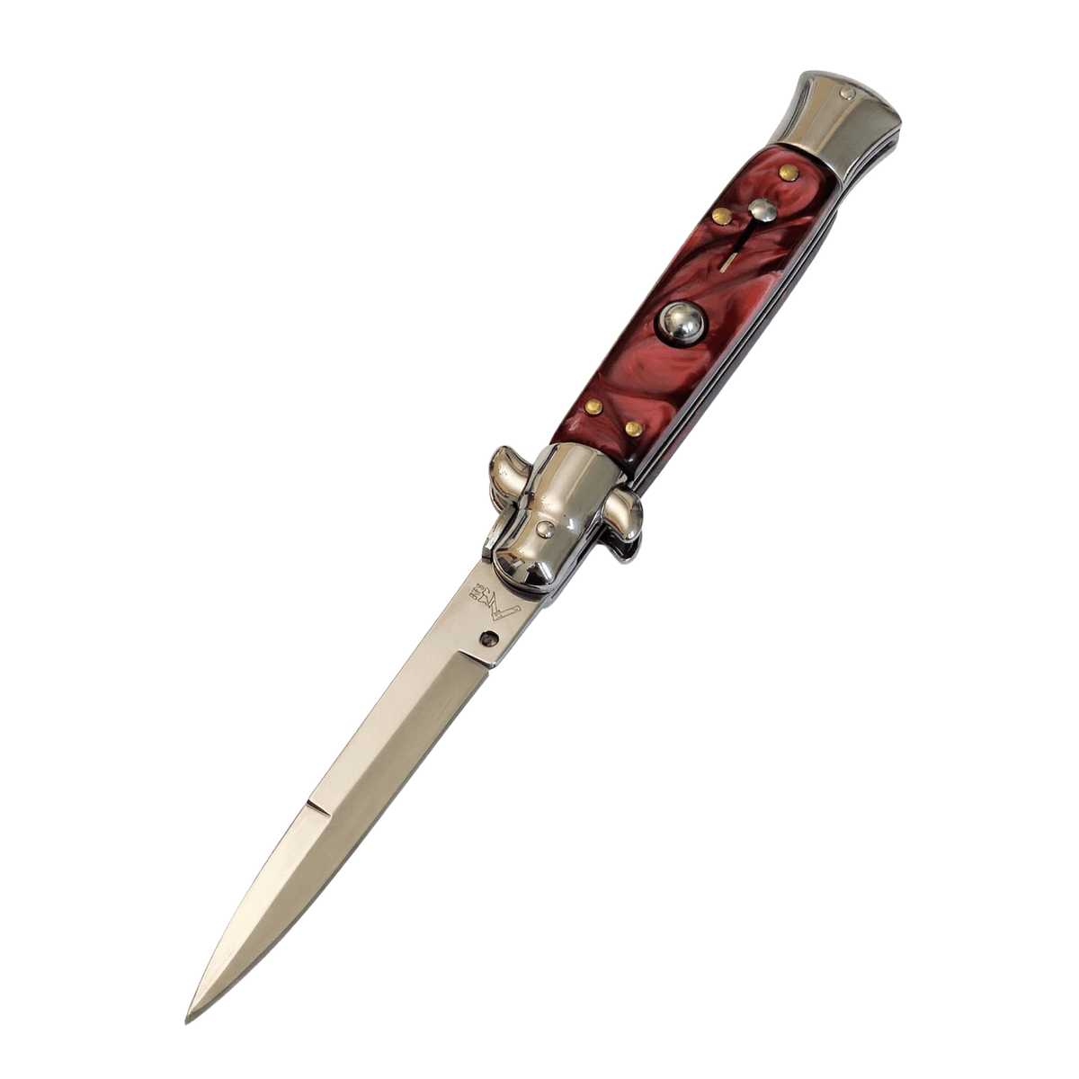 AKC 9" Italian Stiletto Maroon Pearl Automatic Knife - (3.75" Bayonet)