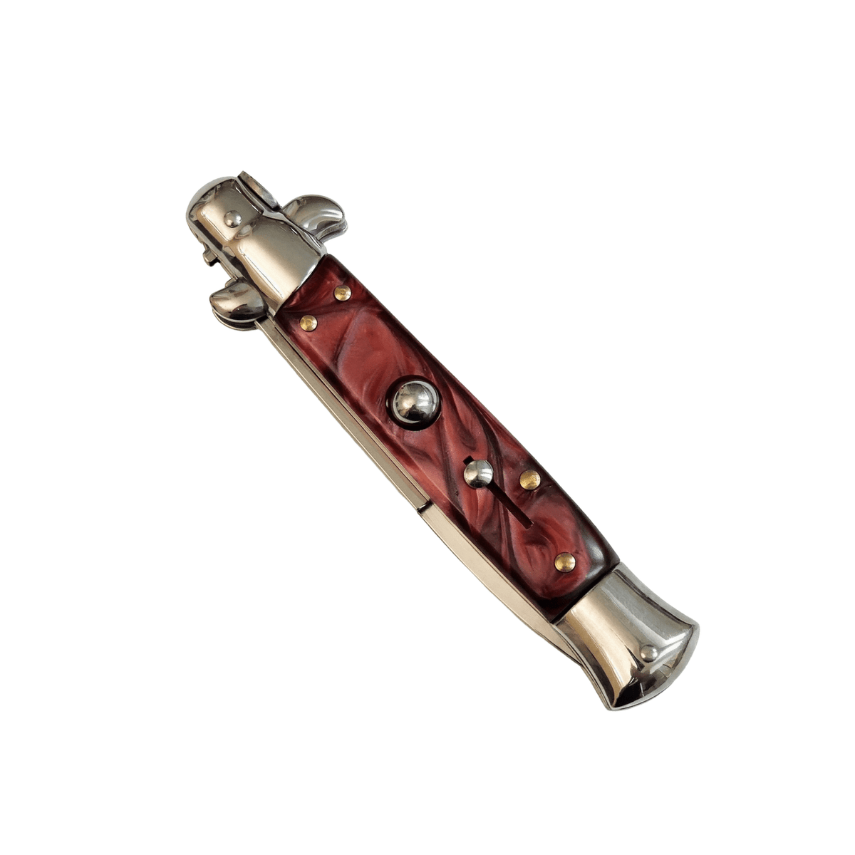 AKC 9" Italian Stiletto Maroon Pearl Automatic Knife - (3.75" Bayonet)