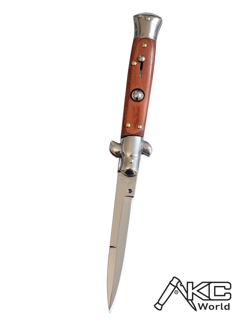 AKC 9" Italian Stiletto Wood Automatic Knife - (3.75" Bayonet).