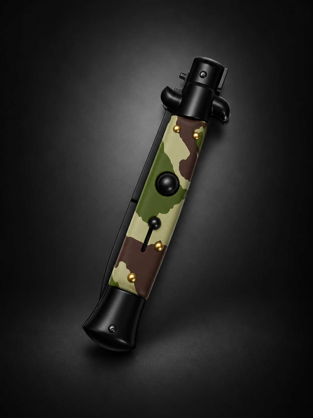 AKC 9 Tactical Edition Stiletto Camouflage Handle Knife – 3.75 Black Bayonet