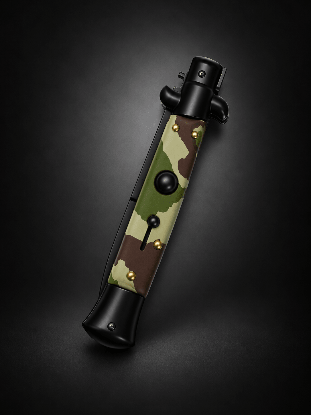 AKC 9 Tactical Edition Stiletto Camouflage Handle Knife – 3.75 Black Bayonet