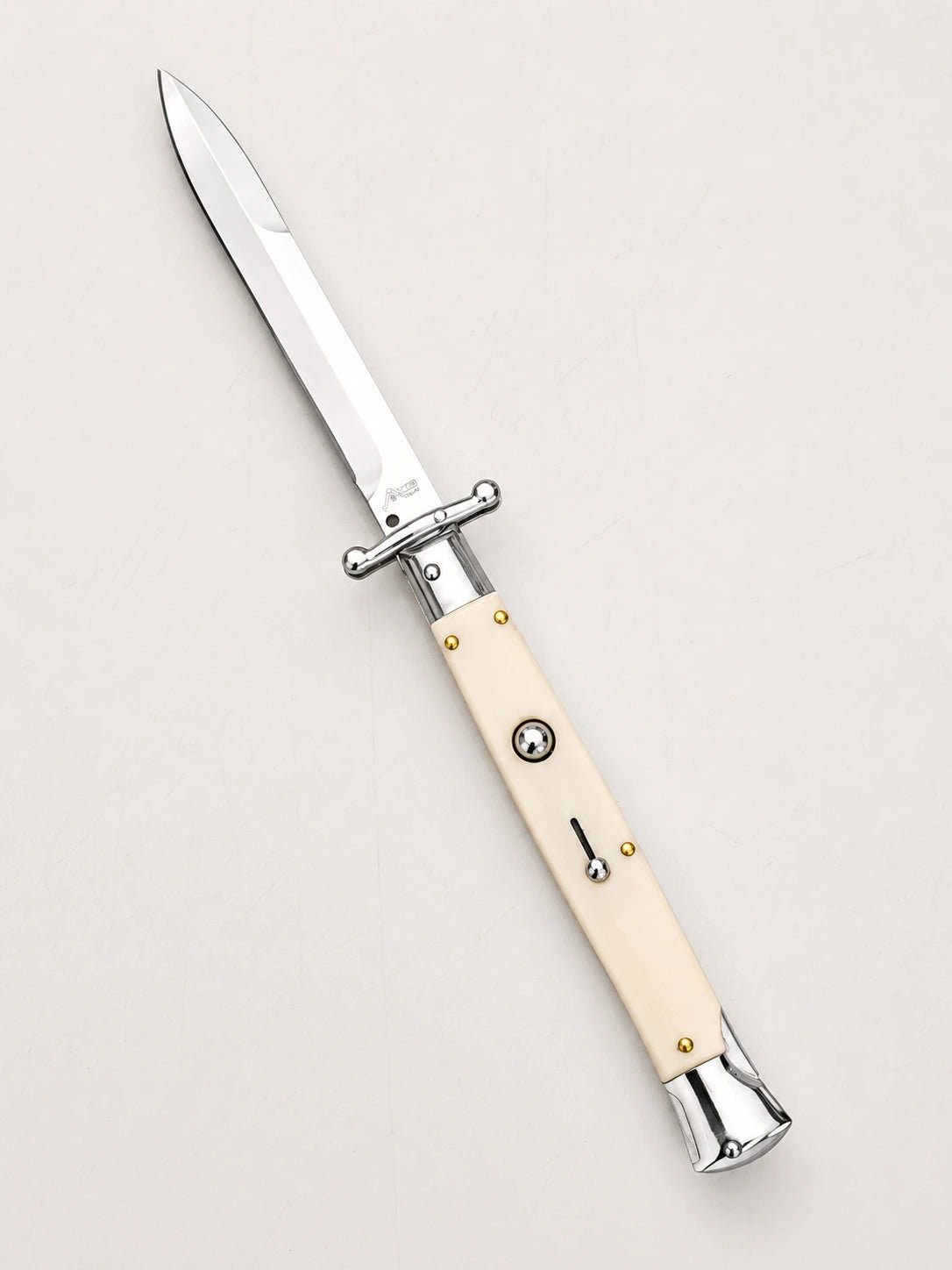 AKC Italian 11 Ivory Auto Swinguard - Polished Bayonet
