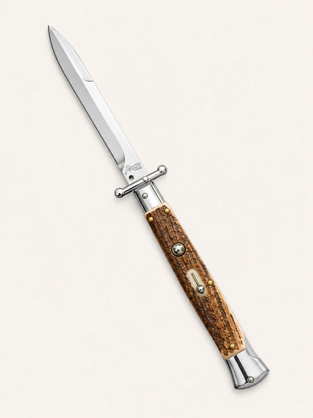 AKC Italian 11 Stag Auto Swinguard - Polished Bayonet