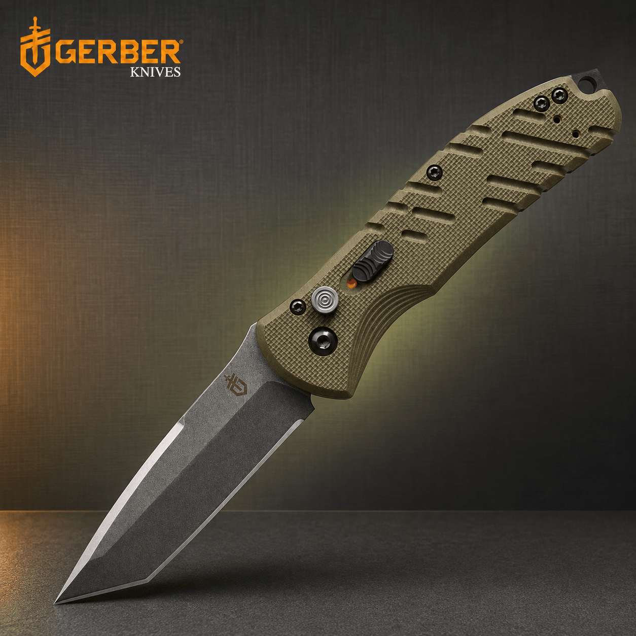 Gerber Propel Downrange Automatic Knife OD Green (3.5" S30V Plain Stonewash Tanto)