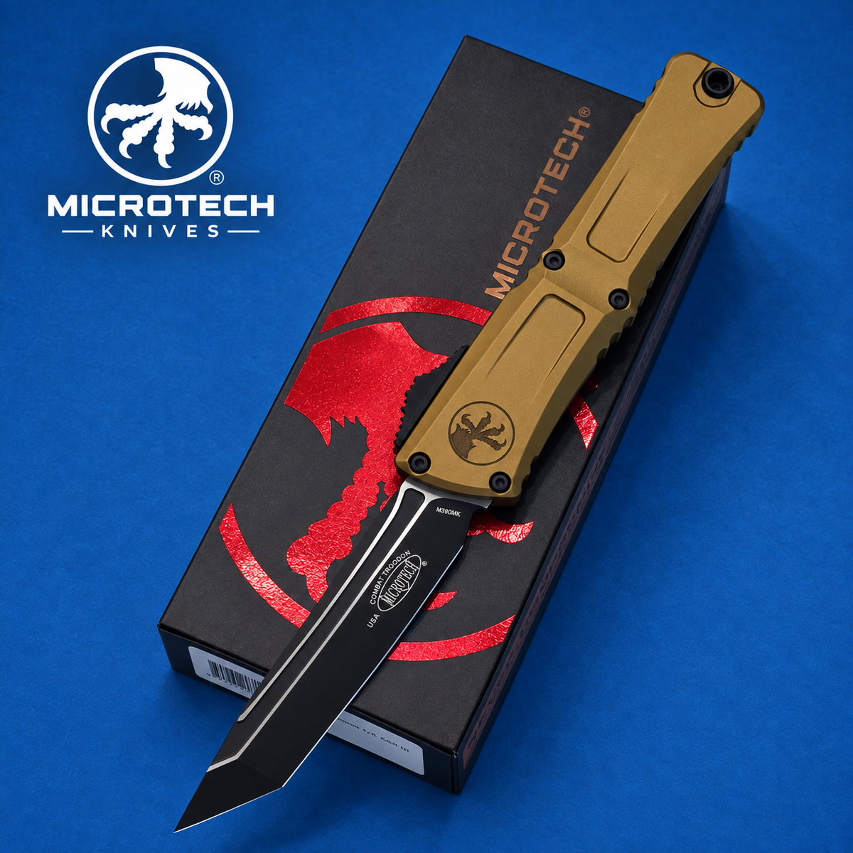 Microtech Combat Troodon Gen III TE Tan Aluminum Automatic Knife