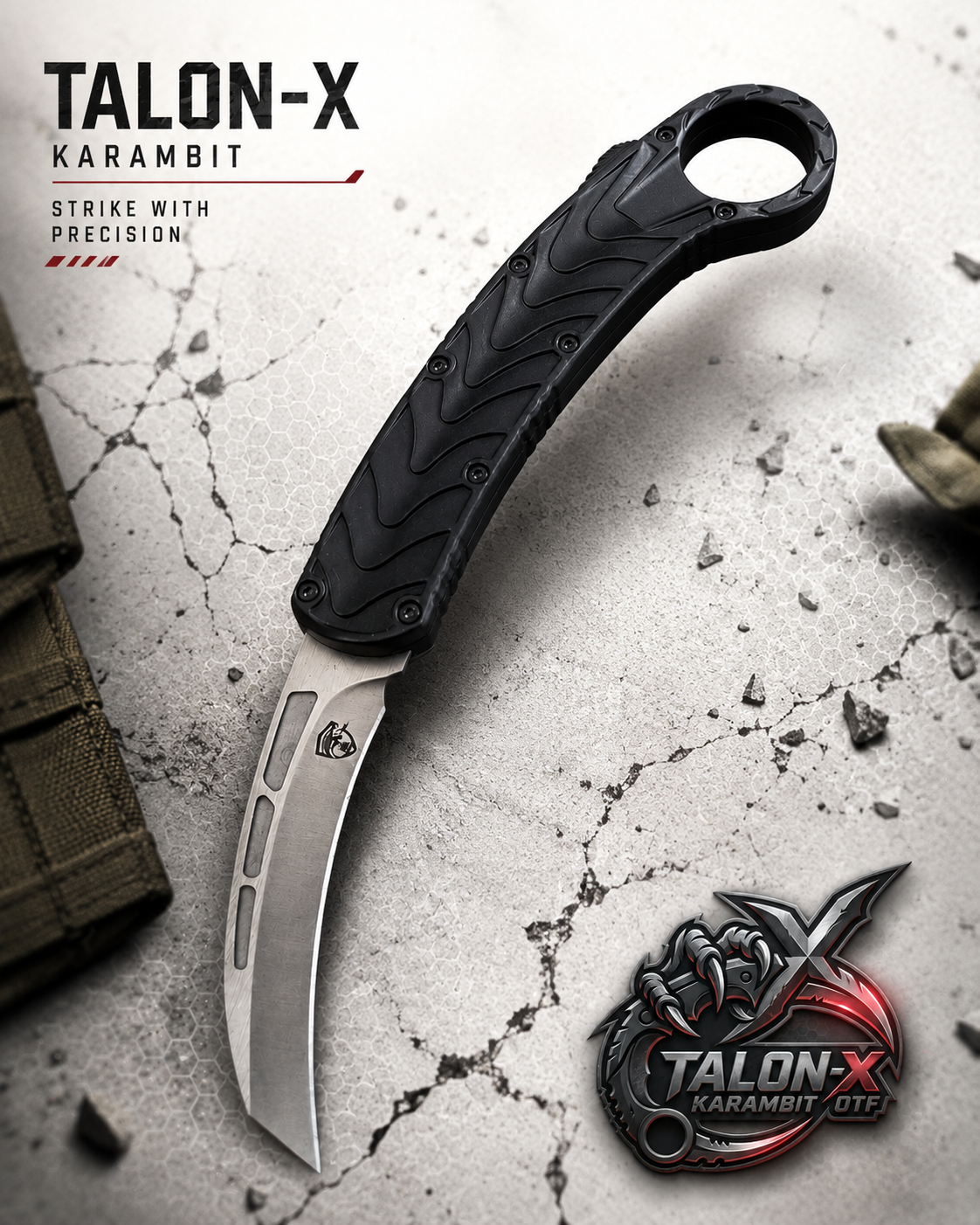 Talon-X Karambit OTF Automatic Knife - Hawksbill Satin
