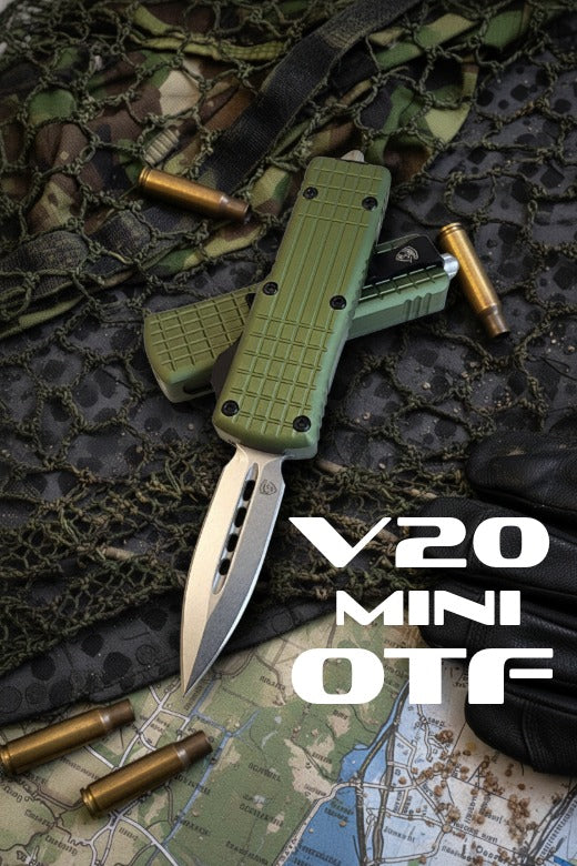 V20 Mini OTF Knife - OD (Satin DE 2.0")