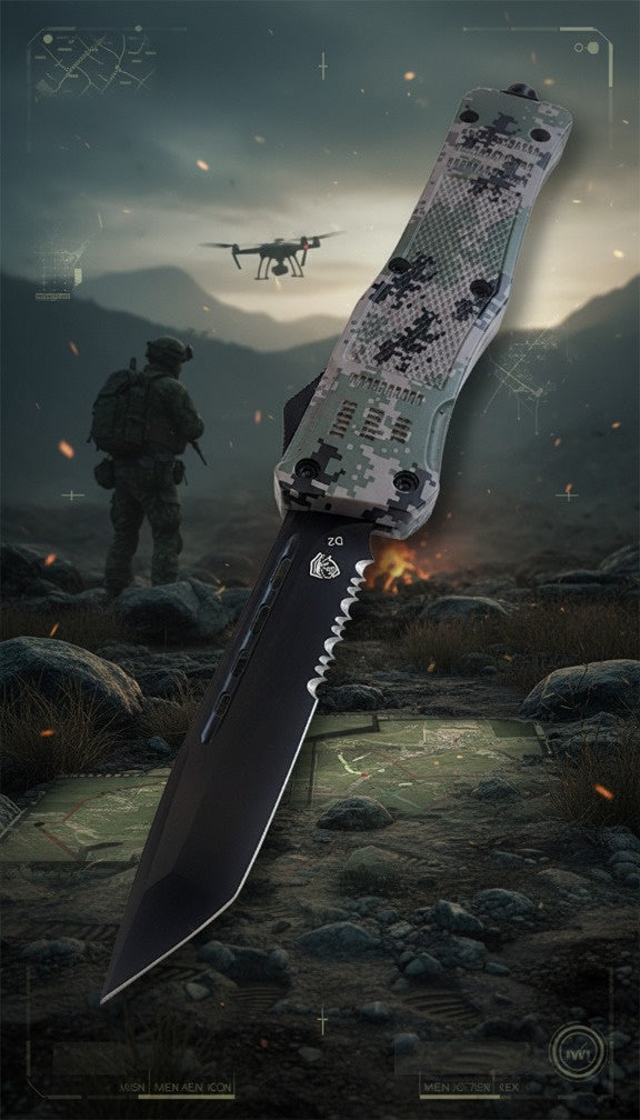 Venom Tactical knife, Venom 4TR ELITE OTF Recon black tanto blade, 3.4-inch tactical knife for outdoor use