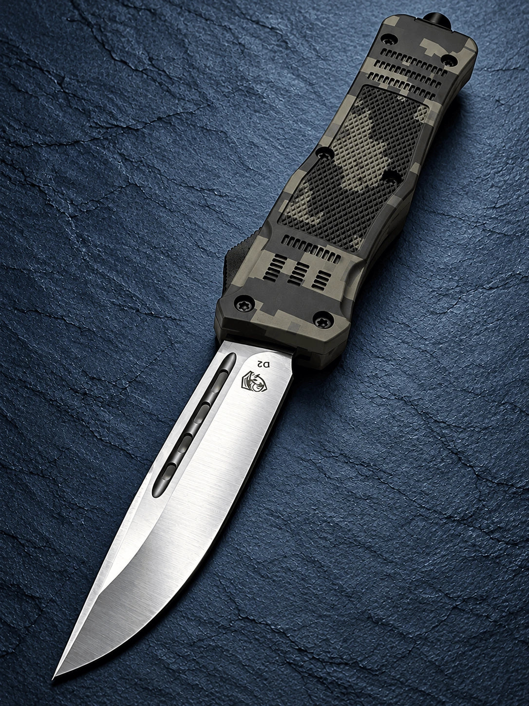 Venom 4TR ELITE Tactical Auto OTF Knife - ACU Camo (3.69" Satin Drop Point)