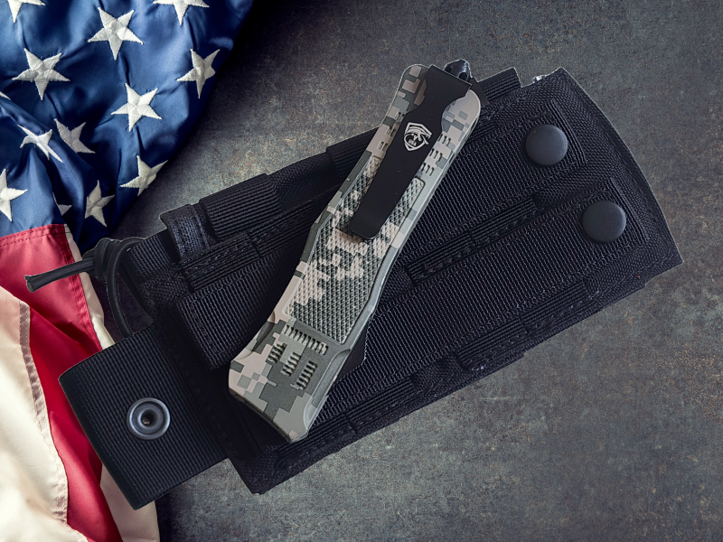 Venom 4TR ELITE Tactical OTF Knife - ACU Camo (Black Spartan 3.4").