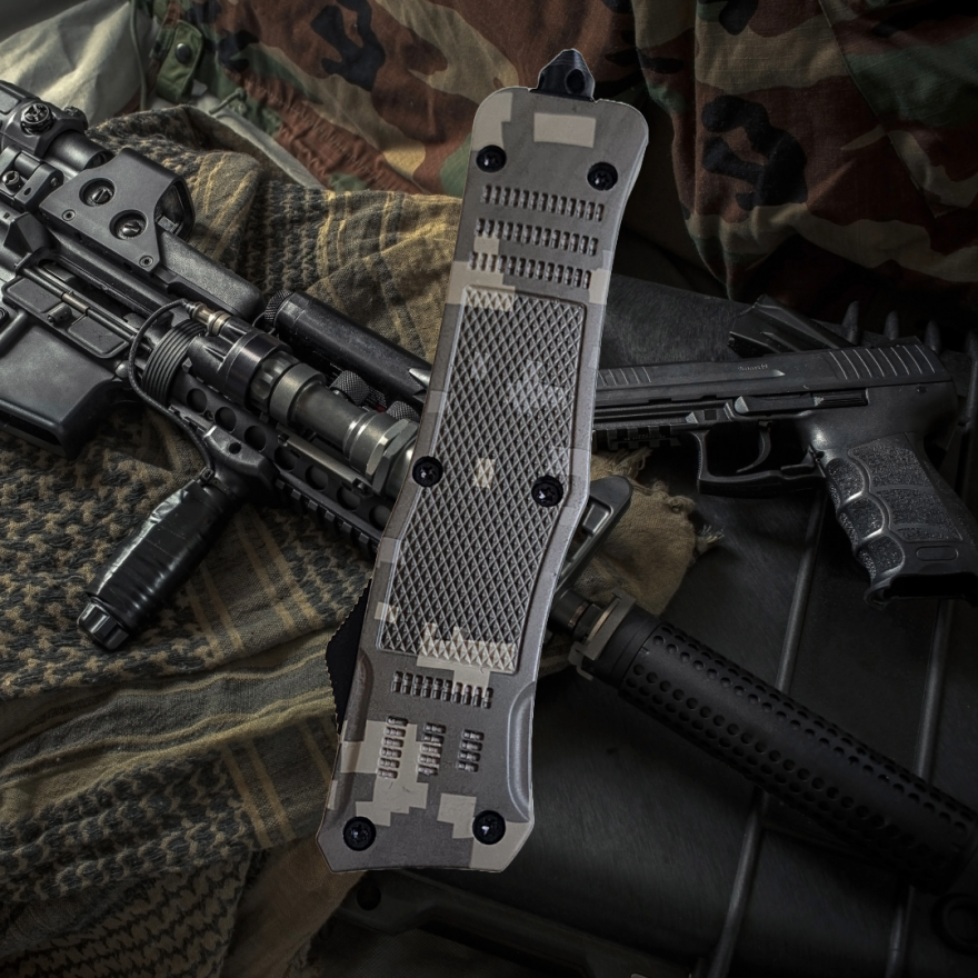 Venom 4TR ELITE Tactical OTF Knife - ACU Camo (Satin Drop Point 3.4").
