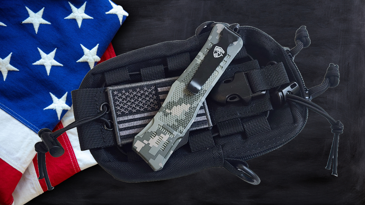 Venom 4TR ELITE Tactical OTF Knife - ACU Camo (Satin Drop Point Par Ser 3.4").