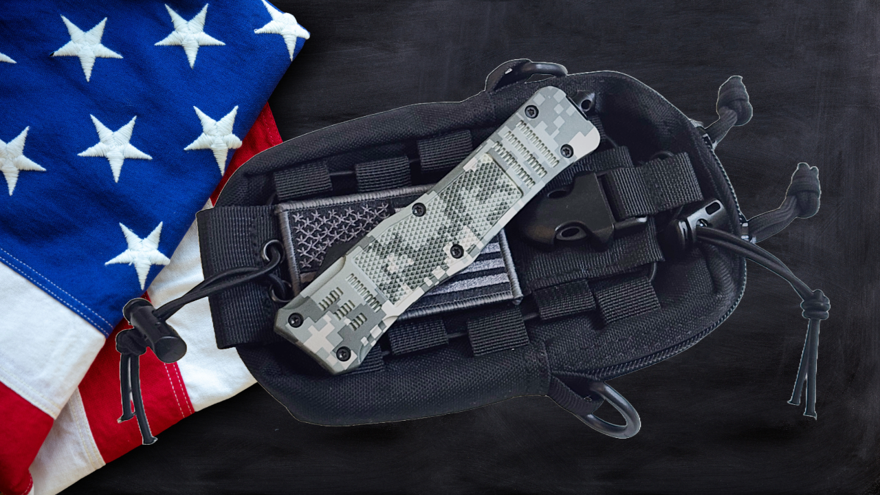 Venom 4TR ELITE Tactical OTF Knife - ACU Camo (Satin Drop Point Par Ser 3.4").