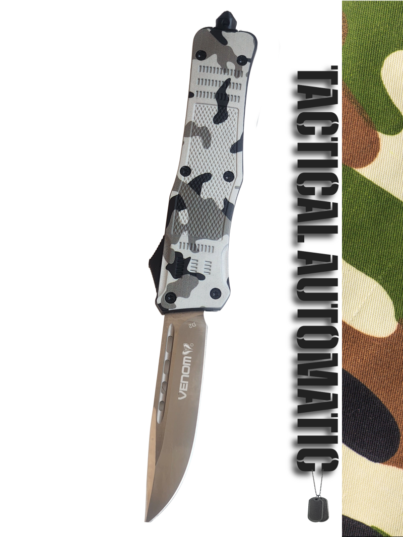 Venom 4TR ELITE Tactical OTF Knife - Armor Camo (Satin Drop Point 3.4").