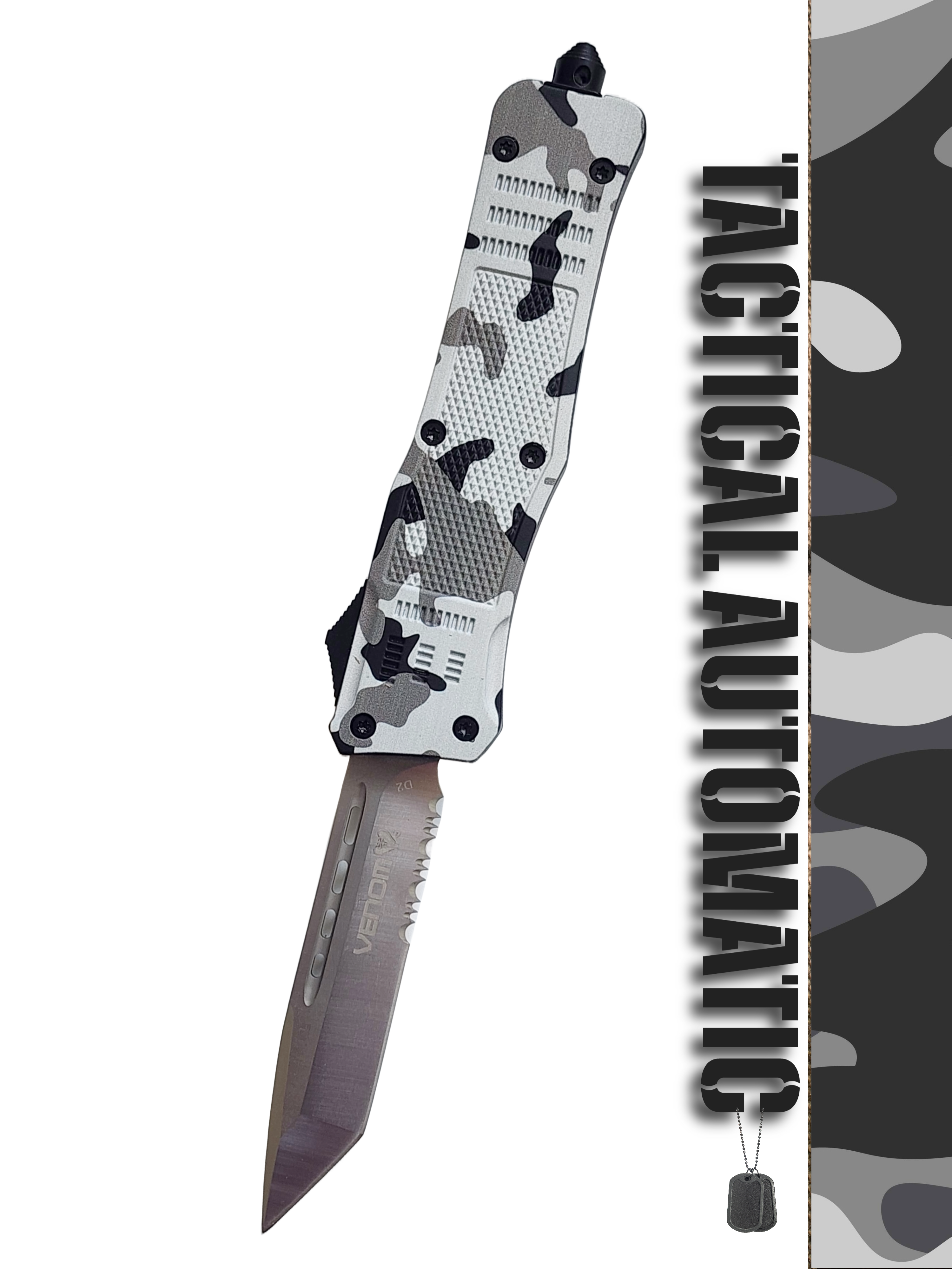 Venom 4TR ELITE Tactical OTF Knife - Armor Camo (Satin Tanto Par Ser 3.4").