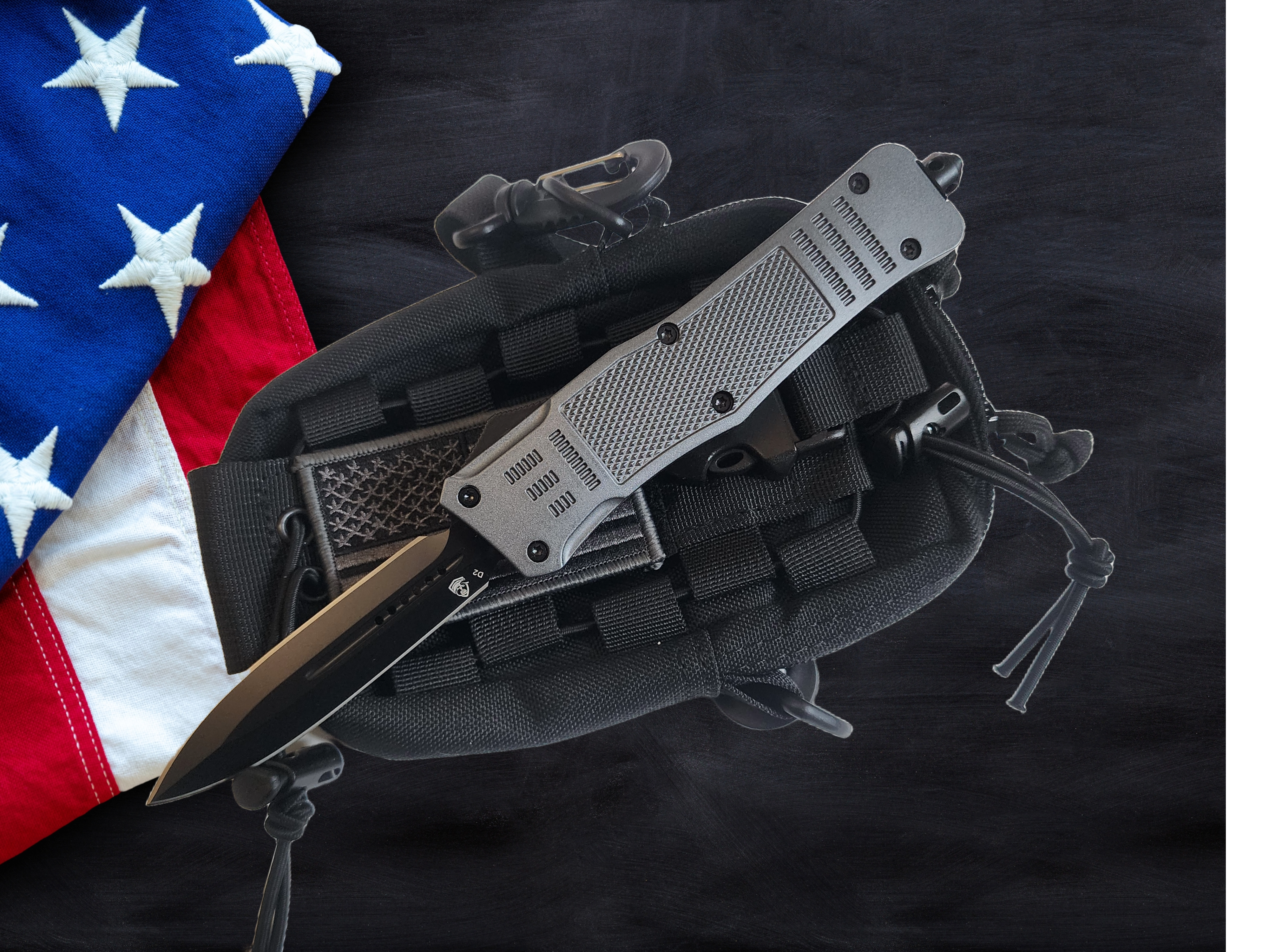 Venom 4TR ELITE Tactical OTF Knife - Battle Gray (Black Double Edge 3.4").