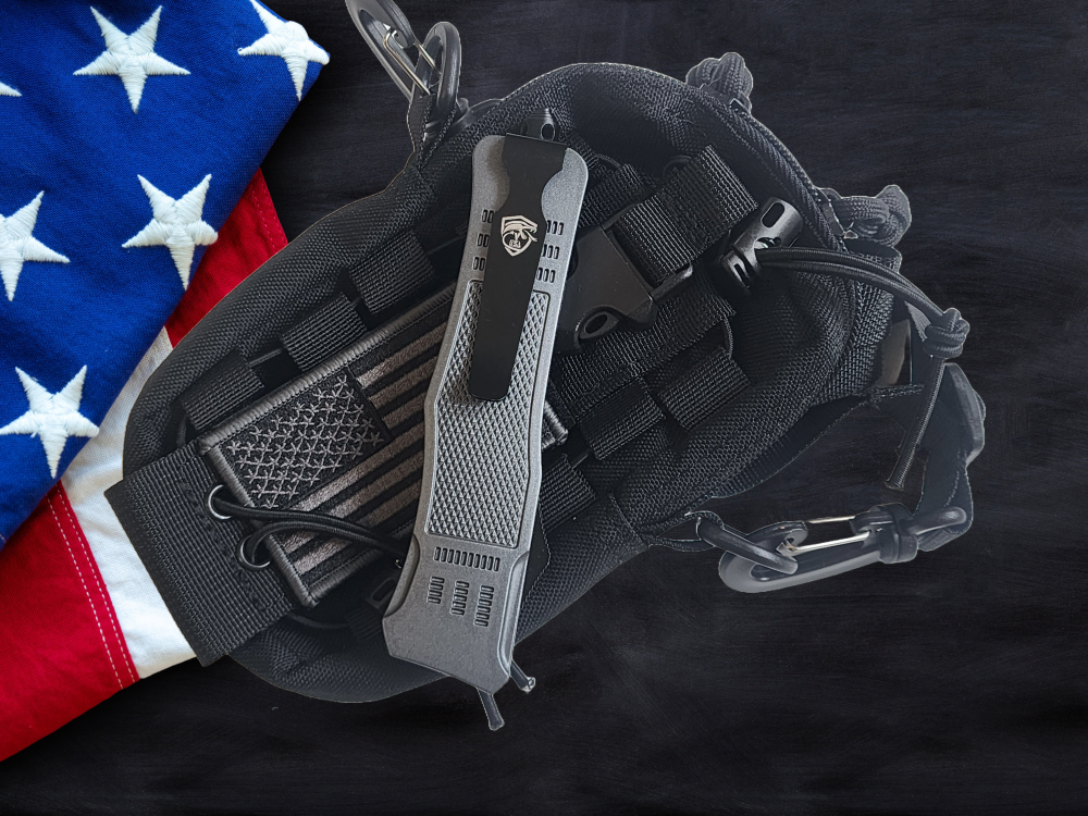 Venom 4TR ELITE Tactical OTF Knife - Battle Gray (Black Tanto Par Ser 3.4").