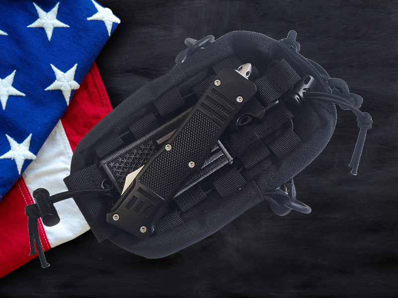 Venom 4TR ELITE Tactical OTF Knife - Black/Silver (Satin Double Edge 3.4").