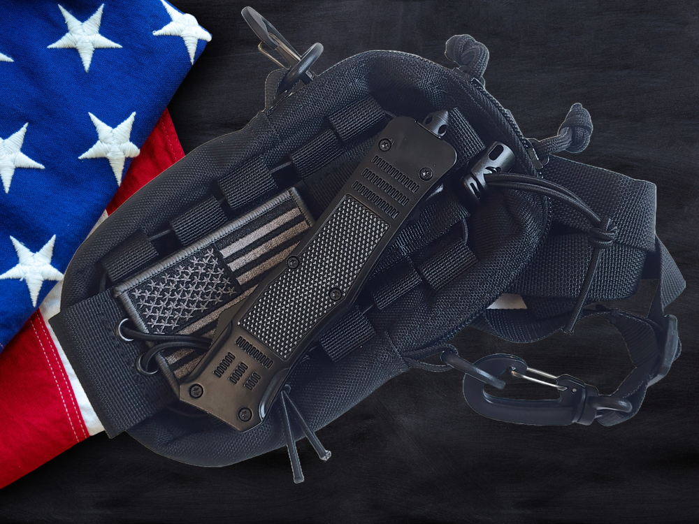 Venom 4TR ELITE Tactical OTF Knife - Black (Black Double Edge 3.4").