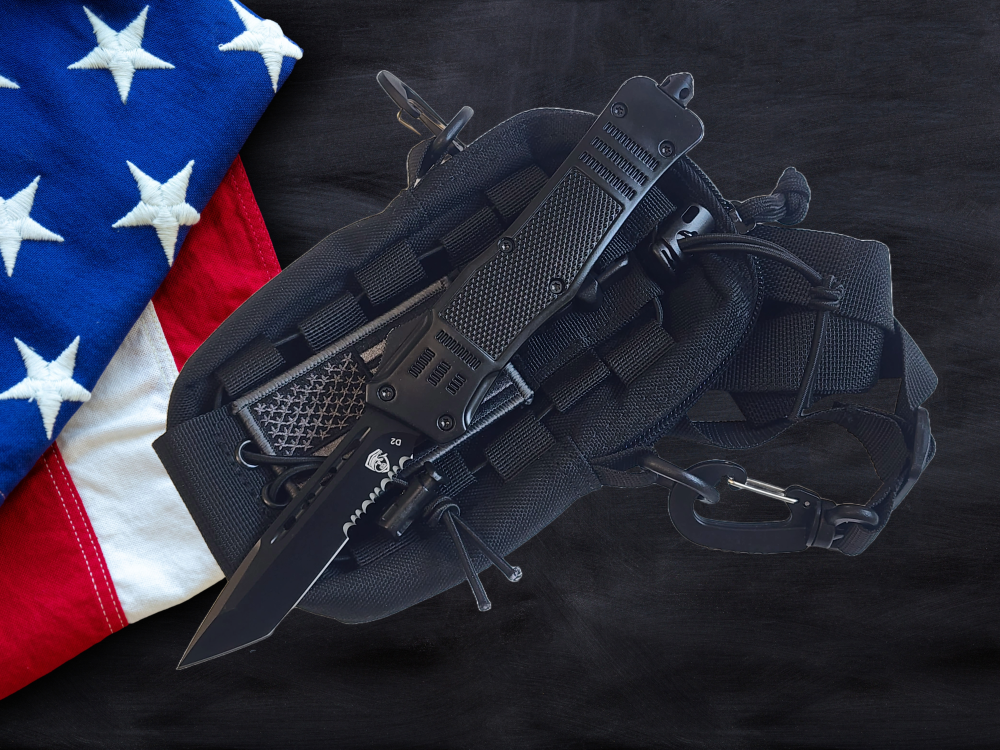 Venom 4TR ELITE Tactical OTF Knife - Black (Black Tanto Par Ser 3.4").