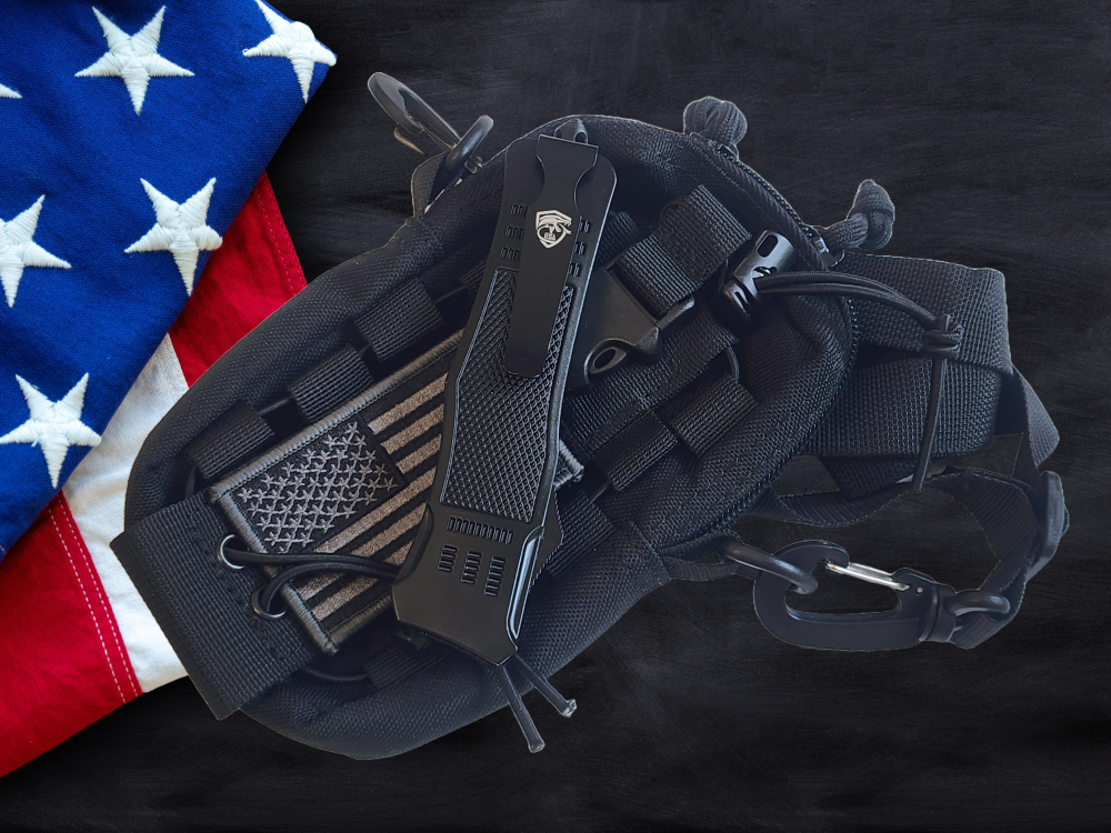 Venom 4TR ELITE Tactical OTF Knife - Black (Black Tanto Par Ser 3.4").