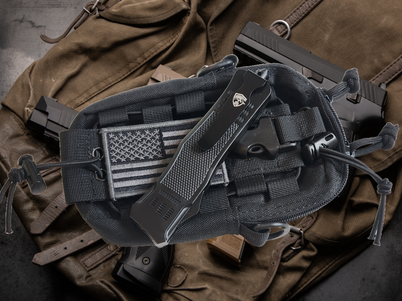 Venom 4TR ELITE Tactical OTF Knife - Black (Satin Double Edge 3.4").