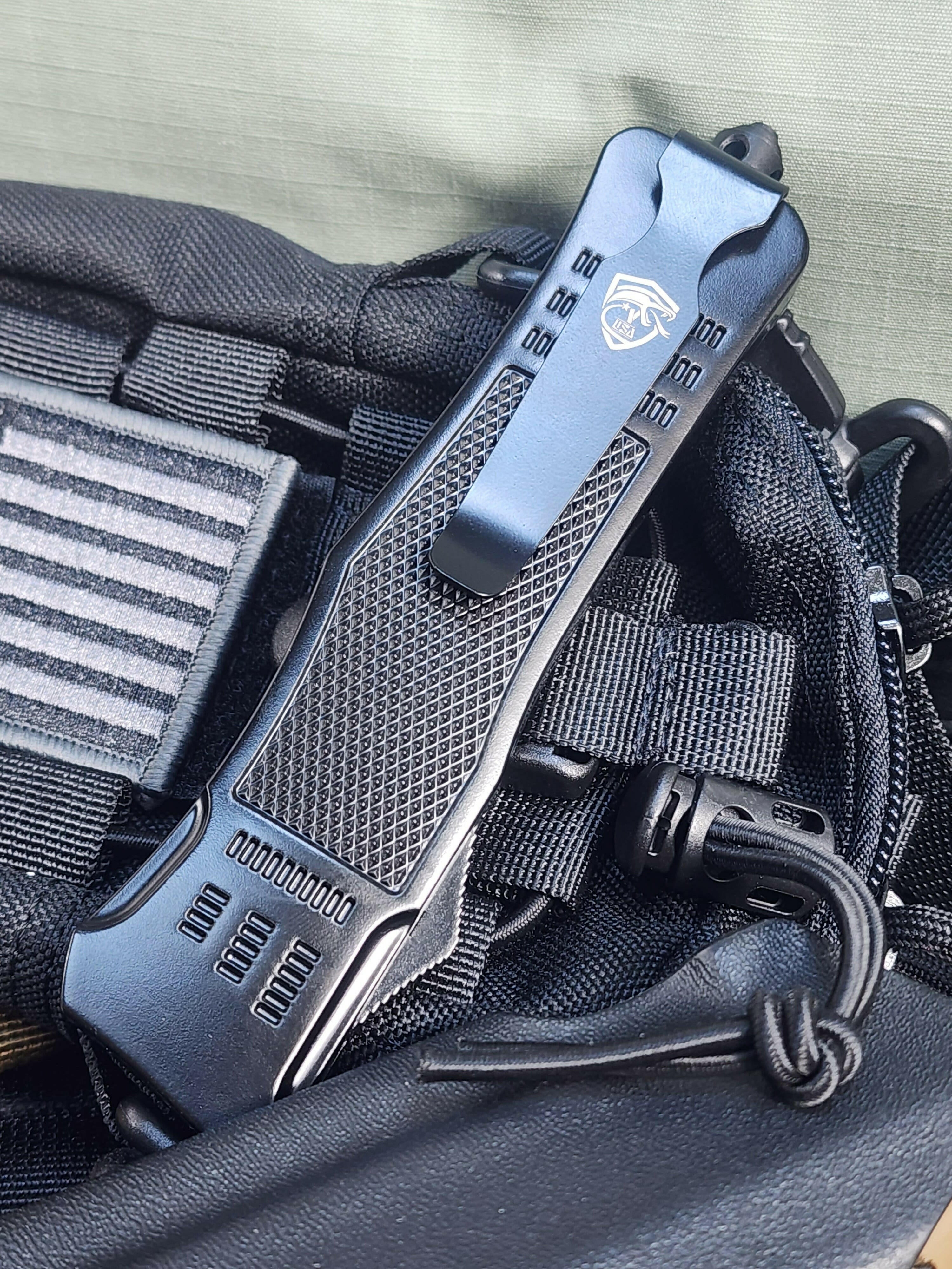 Venom 4TR ELITE Tactical OTF Knife - Black (Satin Double Edge 3.4").