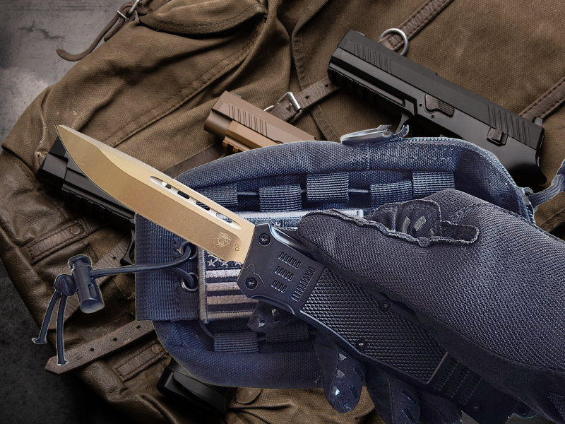 Venom 4TR ELITE Tactical OTF Knife - Black (Satin Drop Point 3.4").