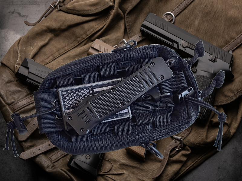 Venom 4TR ELITE Tactical OTF Knife - Black (Satin Drop Point 3.4").