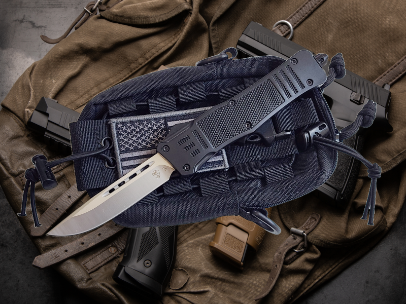 Venom 4TR ELITE Tactical OTF Knife - Black (Satin Drop Point 3.4").