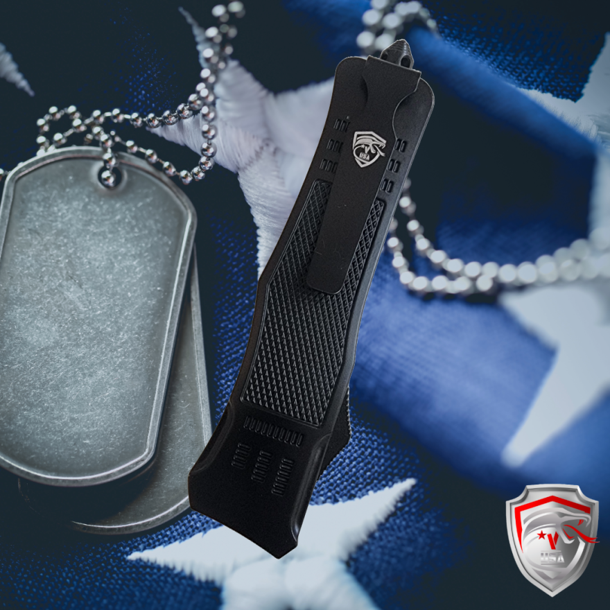 Venom 4TR ELITE Tactical OTF Knife - Black (Satin Drop Point Par Ser 3.4").