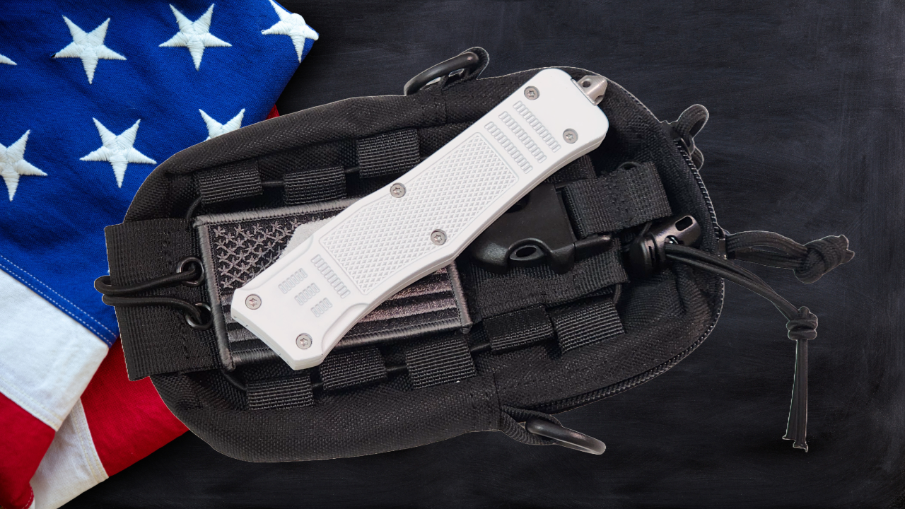Venom 4TR ELITE Tactical OTF Knife - White (Satin Spartan 3.4").