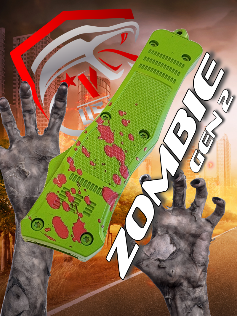 Venom 4TR ELITE Zombie Gen 2 OTF Knife - (Black Double Edge 3.4).
