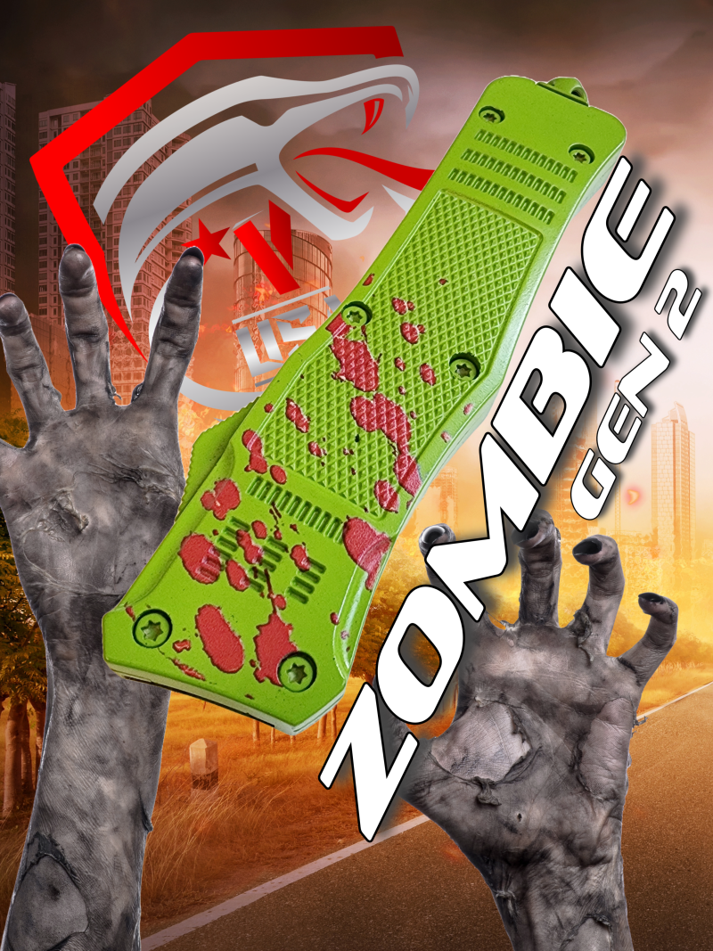 Venom 4TR ELITE Zombie Gen 2 OTF Knife - (Black Drop Point Par Ser 3.4).