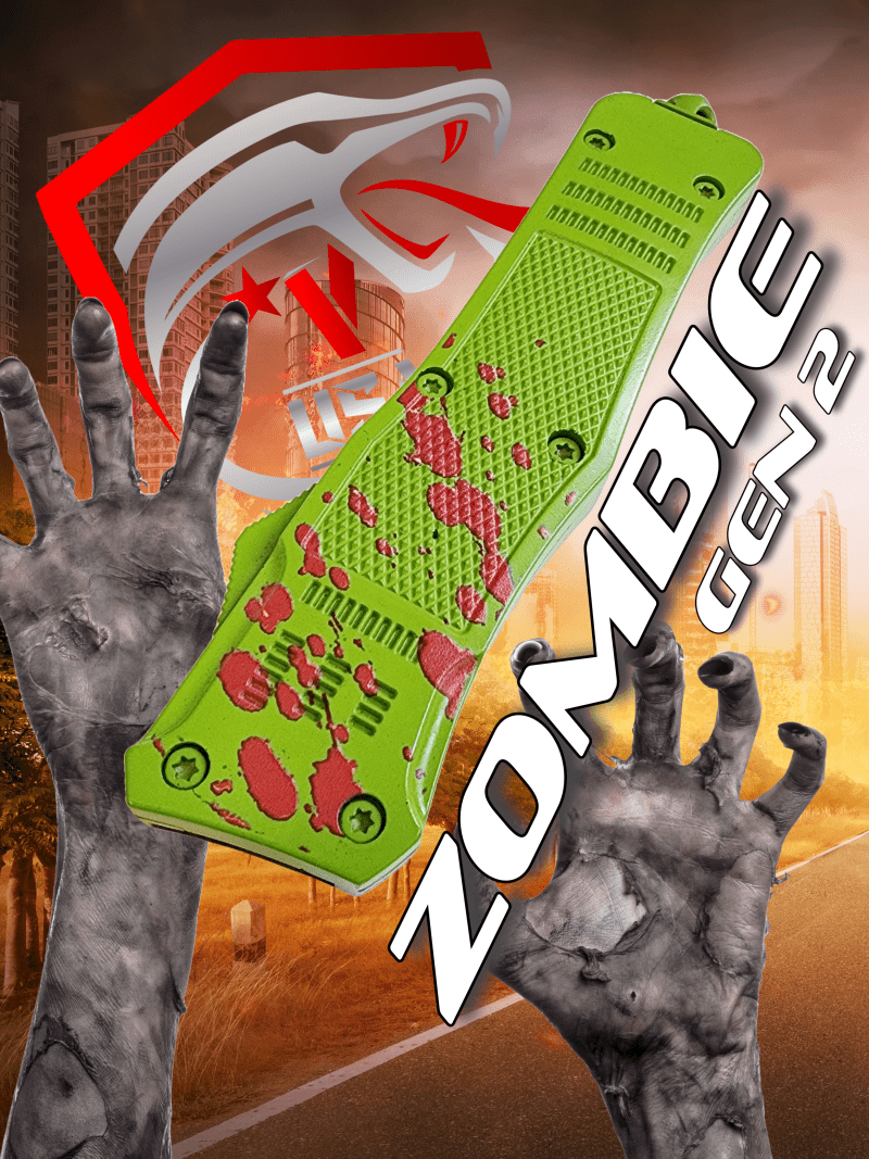 Venom 4TR ELITE Zombie Gen 2 OTF Knife - (Black Drop Point Par Ser 3.4).