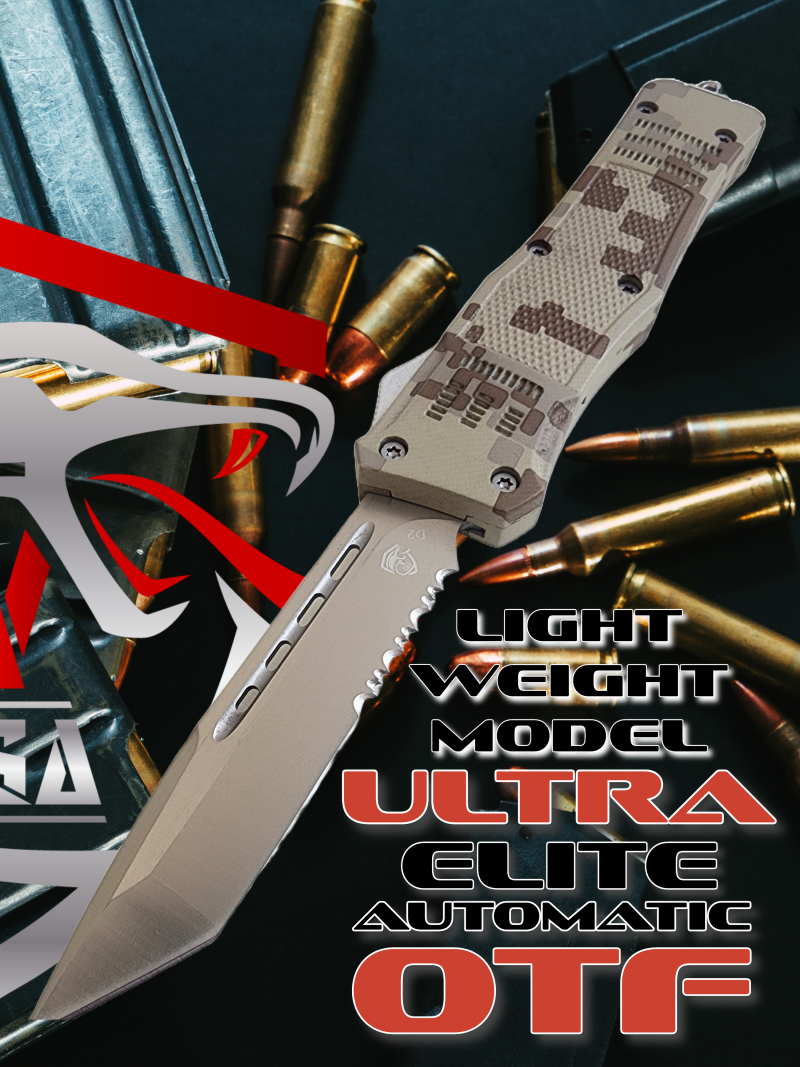 Venom 4TR Ultra ELITE OTF Knife - Digital Camo (Satin Tanto Par Ser 3.4").