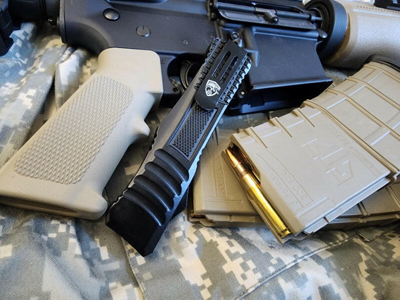 Venom 590 Shadow Force OTF Knife - Black (Satin Double Edge 3.4").