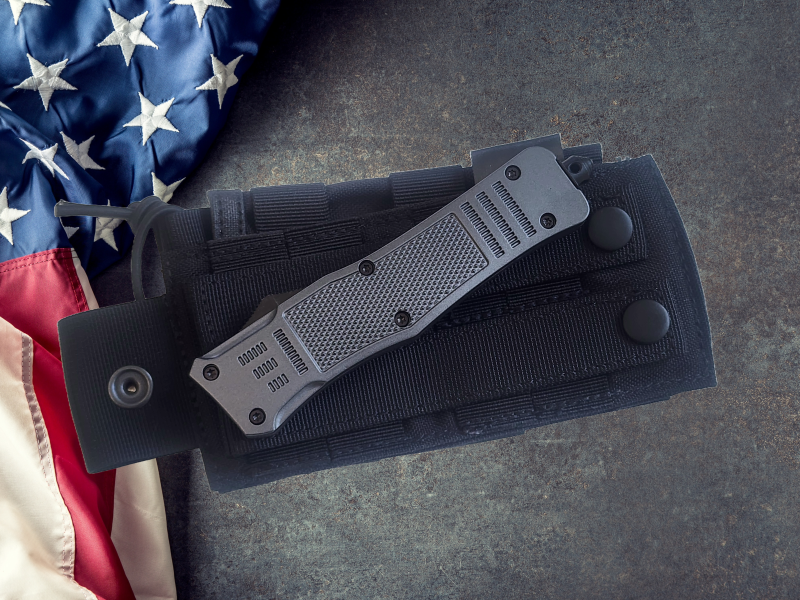 Venom 4TR ELITE Tactical OTF Knife - Battle Gray (Black Tanto 3.4").