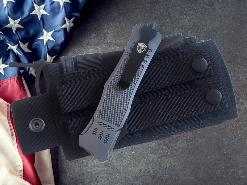 Venom 4TR ELITE Tactical OTF Knife - Battle Gray (Black Tanto 3.4").