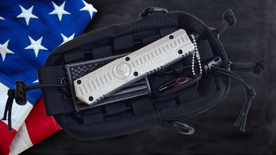 Venom Death Skull Automatic OTF Knife - Silver (Satin Double Edge 3.4").