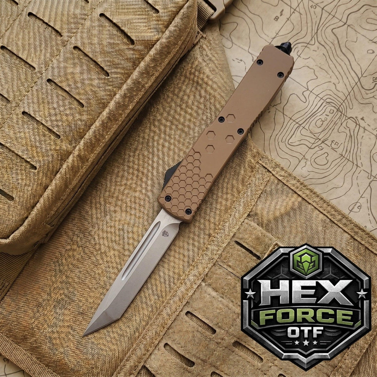Venom Hex Force OTF - Coyote Tan (Satin Tanto 3.25") - Southern Sporting Goods LLC